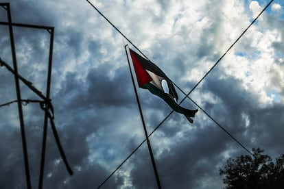 Una bandera palestina en Belén, Cisjordania.