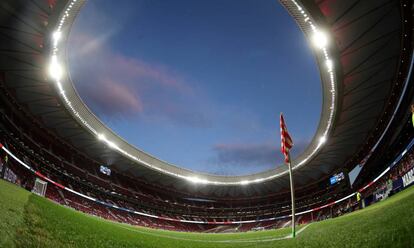 El Wanda Metropolitano antes del partido.