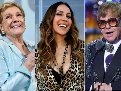 Julie Andrews, Mónica Naranjo y Elton John.