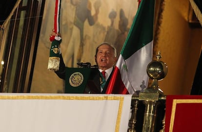 López Obrador la noche del domingo durante el 'Grito' de la Independencia de México