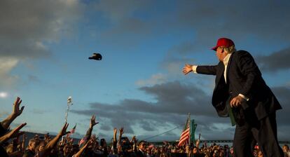 Donald Trump durante un acto de campaña en (California) el pasado septiembre.