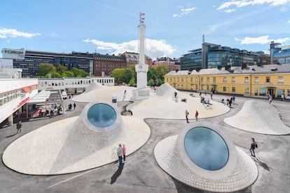 Exterior del Museo Amos Rex, en Helsinki (Finlandia).