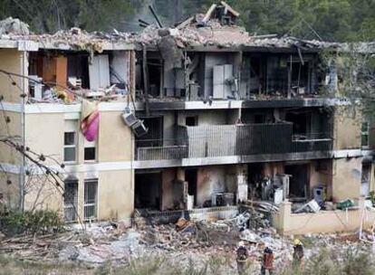 Edificio de Gavà destruido por la explosión.