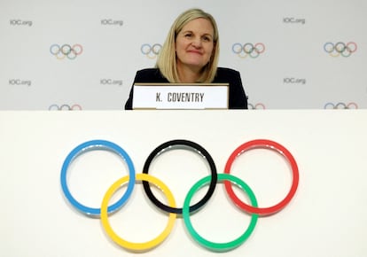 Kirsty Coventry después de ser elegida presidenta del COI