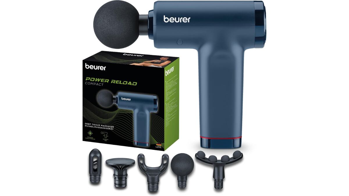 Pistola de masaje muscular Beurer.