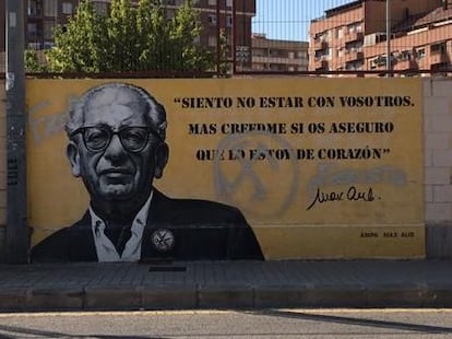 Esvástica pintada en el mural dedicado a Max Aub