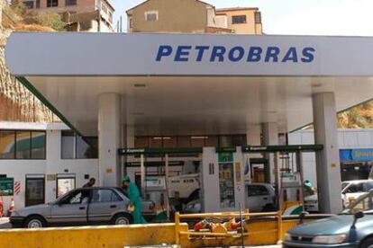 Gasolinera de la compa?a brasile?a Petrobras en La Paz.