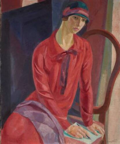 'Mujer de rojo', de Daniel Vázquez Díaz, una de las obras donadas por Botín. 
