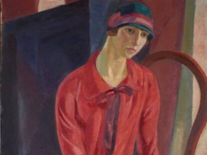 'Mujer de rojo', de Daniel Vázquez Díaz, una de las obras donadas por Botín. 