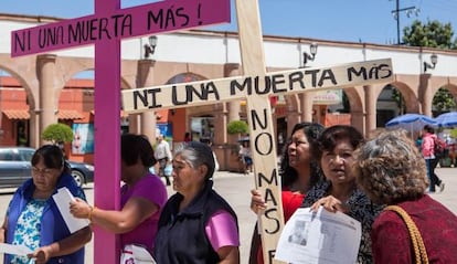 Manifestação em Tultitlán pelas vítimas.