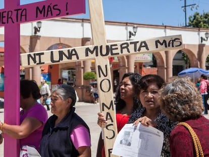 Manifestação em Tultitlán pelas vítimas.