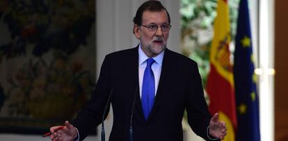 Rajoy en la roda de premsa que va tancar l'any polític.