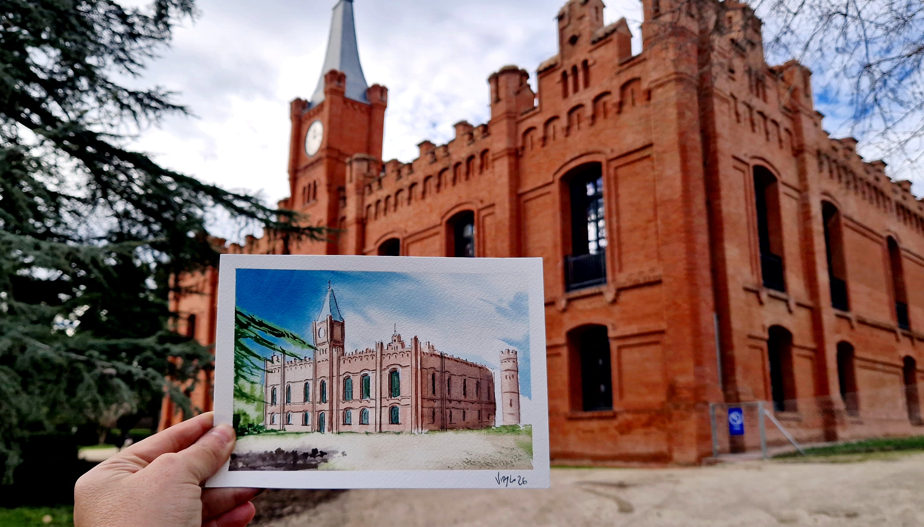 Dibujo de la Quinta de Torre Arias, Madrid.