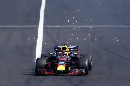 El asutraliano Daniel Ricciardo del equipo Red Bull durante el Gran Premio de Hungría.