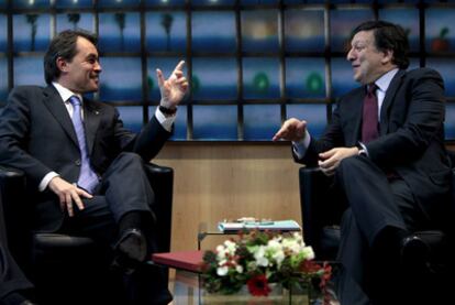 Artur Mas y José Manuel Durão Barroso, en su reunión de ayer en Bruselas.
