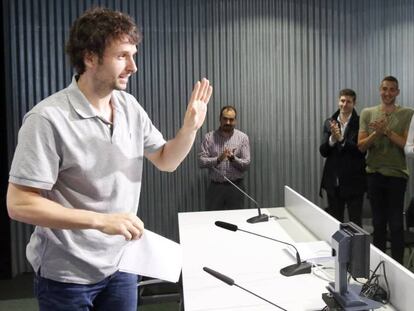 Ra&uacute;l L&oacute;pez, en la rueda de prensa de su despedida