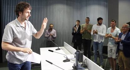 Ra&uacute;l L&oacute;pez, en la rueda de prensa de su despedida