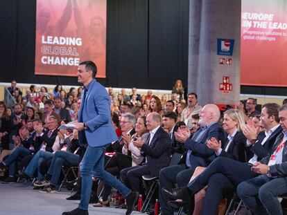 El presidente del Gobierno en funciones, Pedro Sánchez, el sábado durante el congreso del Partido Socialista Europeo celebrado en Málaga.