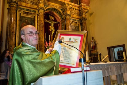 José Manuel Ramos, durante su homenaje en la parroquia de Tábara (León), el pasado mes de octubre.