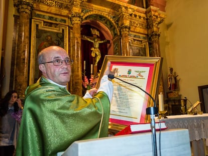 José Manuel Ramos, durante su homenaje en la parroquia de Tábara (León), el pasado mes de octubre.