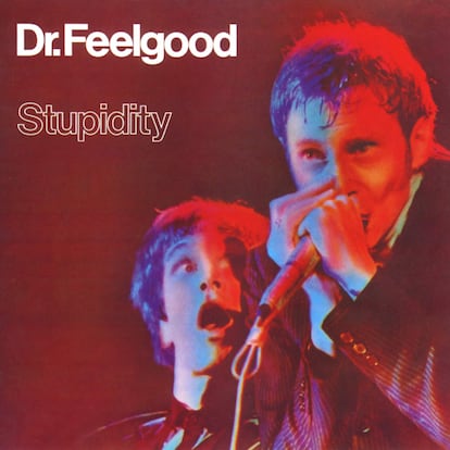 Portada del disco en directo, 'Stupidity', publicado por Dr. Feelgood en 1976. 