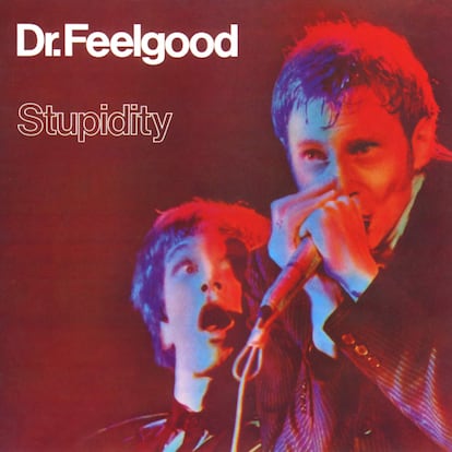 Portada del disco en directo, 'Stupidity', publicado por Dr. Feelgood en 1976.