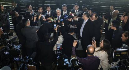 El expresidente Álvaro Uribe durante su última rueda de prensa en su finca de Antioquia, Colombia.