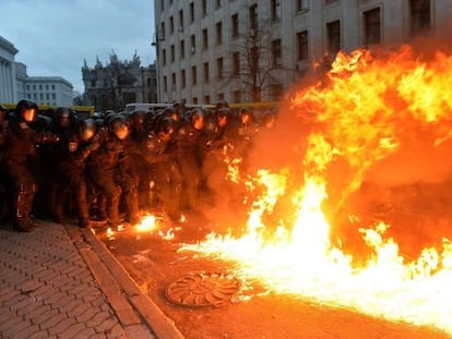 Um protesto em Kiev. 