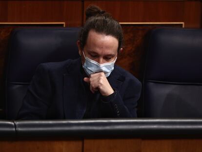 Pablo Iglesias, líder de Podemos, en el Congreso, esta semana.