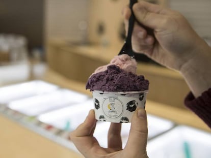 Establecimiento de Bico de Xeado (beso de helado) que ofrece helados artesanales.