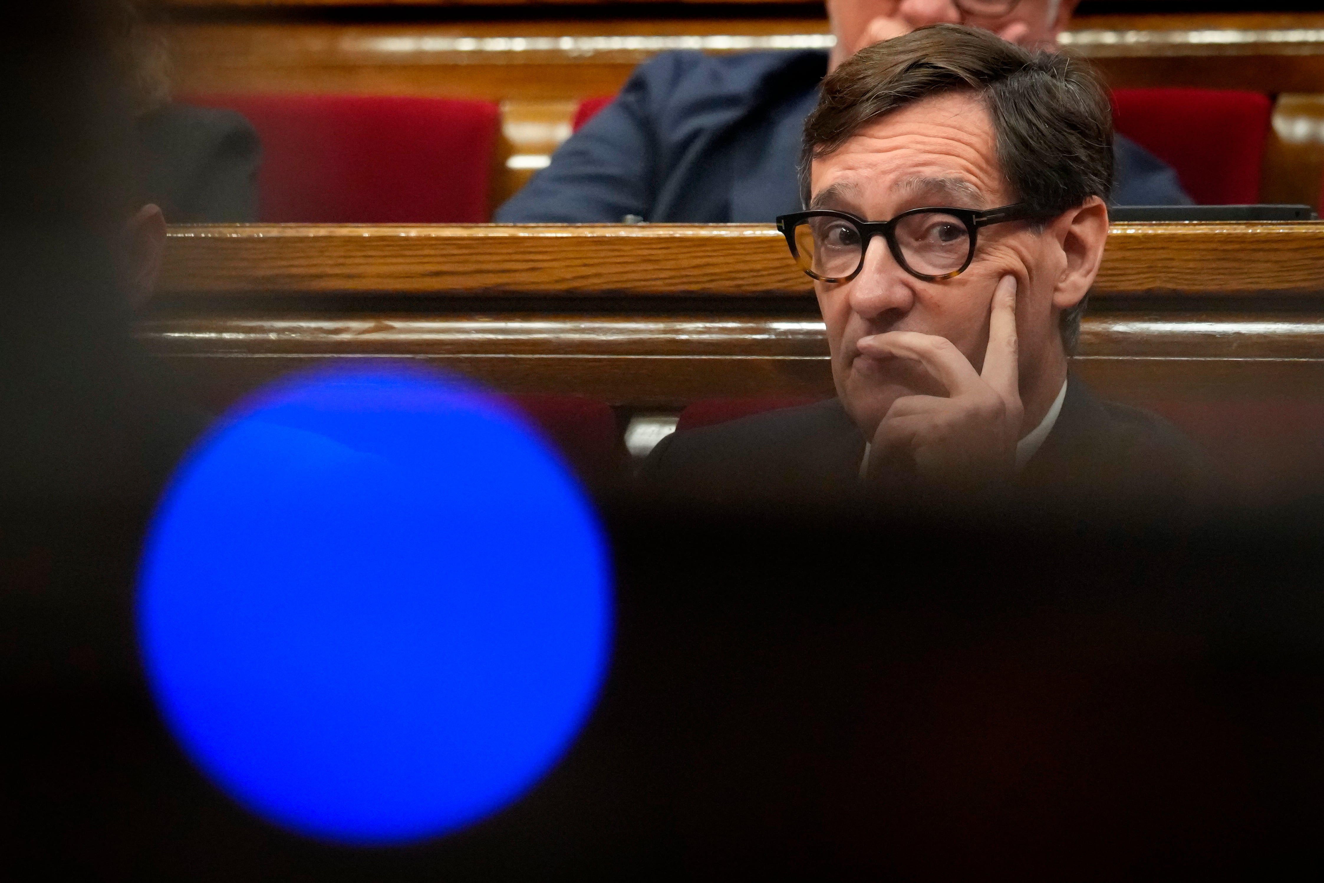 El presidente de la Generalitat, Salvador Illa, durante una sesión de control en el Parlament, la semana pasada.