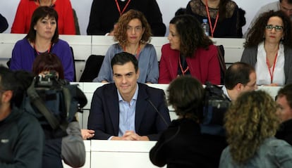 Pedro S&aacute;nchez, durante un comit&eacute; federal de diciembre pasado.