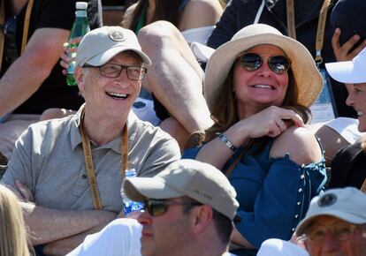 Bill Gates su esposa Melinda Gates en el BNP Paribas Open de tenis el pasado marzo.