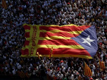 Manifestação independentista catalã, em Barcelona.