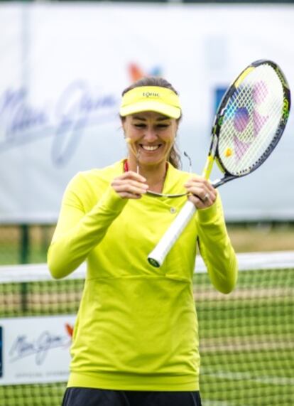 Martina Hingis, tras la entrevista.