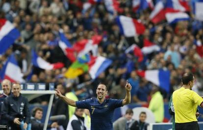 Ribéry celebra el tercer gol del partido.