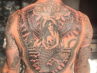 Ante ustedes, 'la Capilla Sixtina de los tatuajes' en la espalda de Adam Levine.