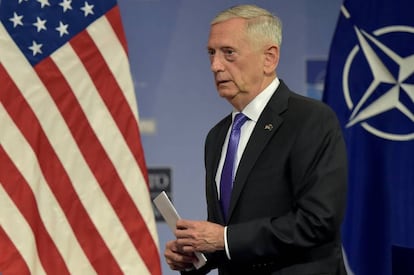 El secretario de Defensa, Jim Mattis, en una rueda de prensa en Bruselas el pasado 29 de junio.