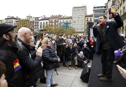 El cofundador de Podemos, Juan Carlos Monedero, ha participado en un acto electoral del partido en Pamplona.