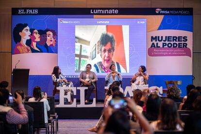 La senadora Beatriz Paredes participó de manera remota desde el Estado de Veracruz, donde se encuentra en campaña.