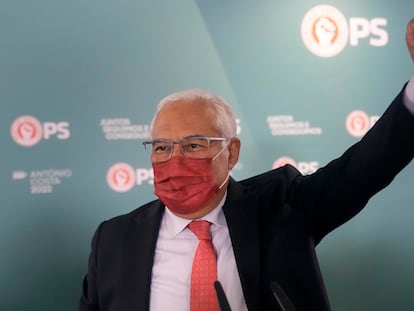 El primer ministro portugués Antonio Costa tras ganar las elecciones.