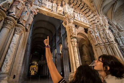 El Pórtico de la Gloria, tras los trabajos de restauración.