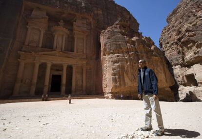 Barack Obama visita las ruinas de la milenaria ciudad de Petra, el s&aacute;bado. 