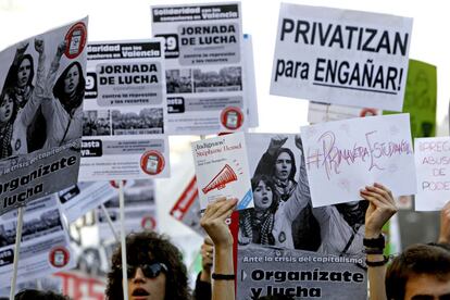 Pancartas en la manifestación de Madrid.