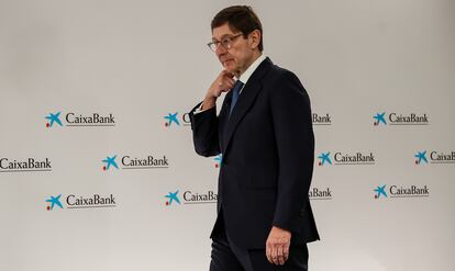 El presidente de Caixabank, José Ignacio Goirigolzarri, durante la presentación de los resultados de CaixaBank, el 3 de febrero en Valencia.