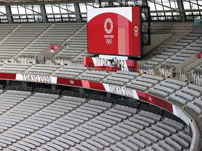 Un estadio vacío en los Olímpicos de Tokio.