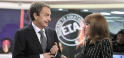 Zapatero, minutos antes de la entrevista concedida en Antena3