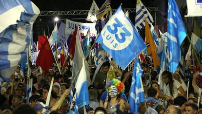 El mitin del candidato Luis Lacalle Pou.