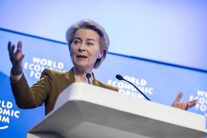 La presidenta de la Comisión Europea, Ursula von der Leyen, en Davos la semana pasada. 