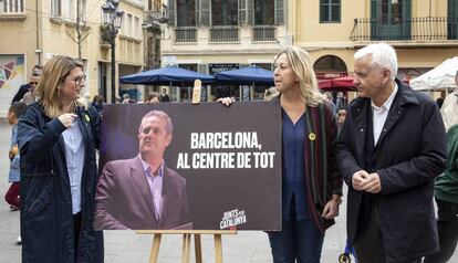 Artadi, Munté y Mascarell durante el acto de Les Corts.